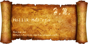 Hollik Márta névjegykártya